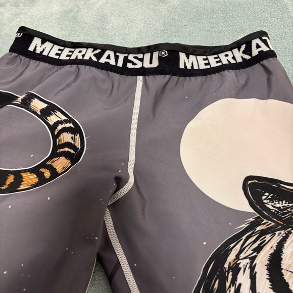 Meerkatsu Tights Midnight Tiger Print Grey Orange Black Wonderful Illustration - Picture 6 of 13